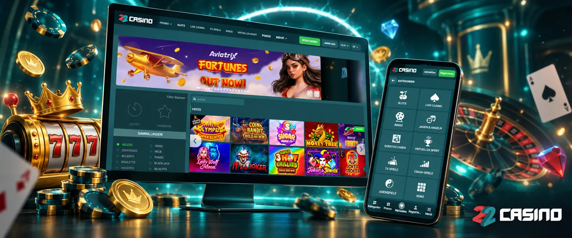Regelmäßige Aktionen bei 22Casino Österreich