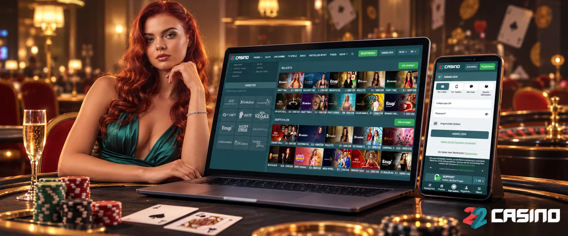 Live Spiele bei 22Casino starten